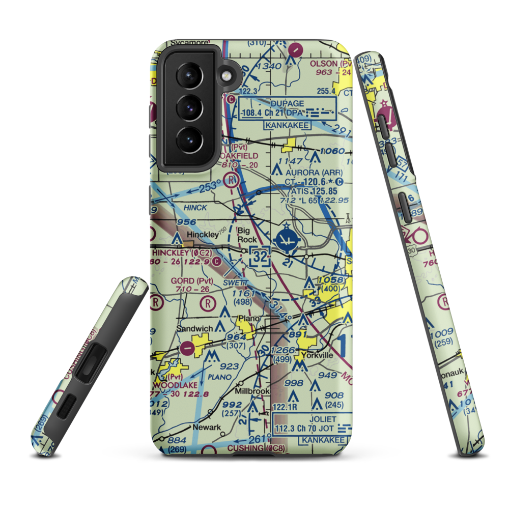 J Maddock Airport (IL38) VFR Sectional Samsung Phone Case Samsung Galaxy S21 FE model shown