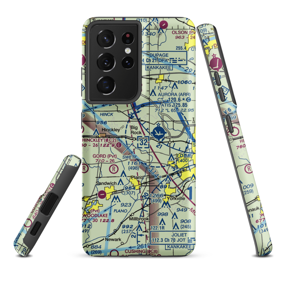 J Maddock Airport (IL38) VFR Sectional Samsung Phone Case Samsung Galaxy S21 Plus model shown