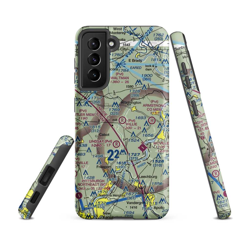 J T Willie Airport (9PS2) VFR Sectional Samsung Phone Case Samsung Galaxy S21 FE model shown