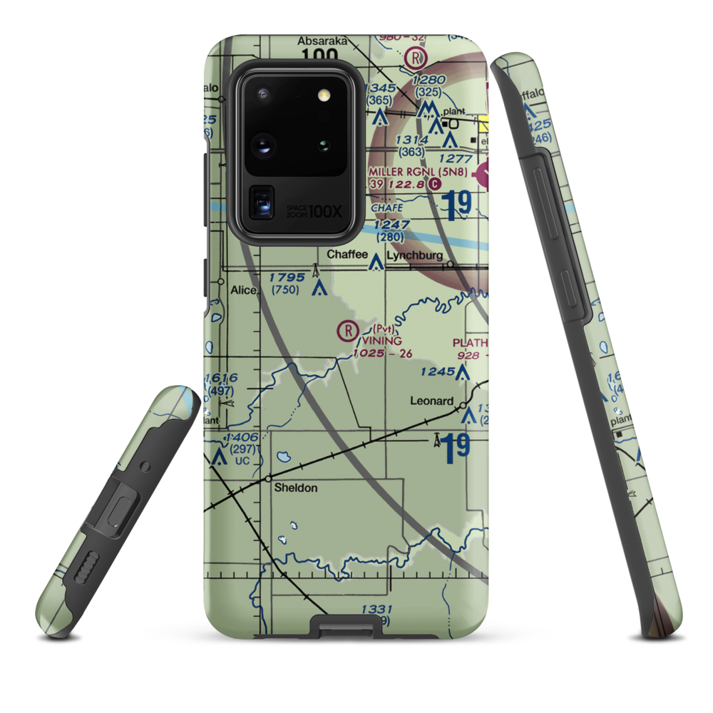 J Vining Airport (8ND6) VFR Sectional Samsung Phone Case Samsung Galaxy S20 Ultra model shown