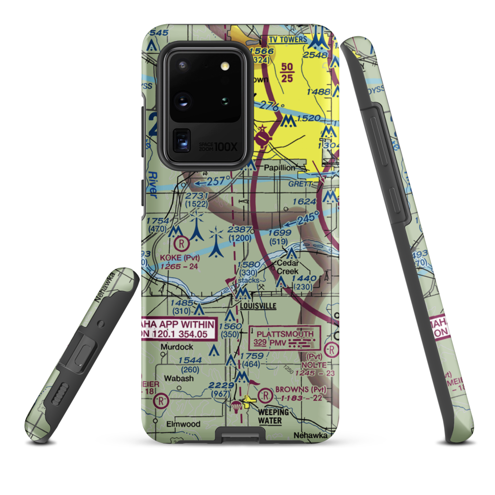 J&J Airport (72NE) VFR Sectional Samsung Phone Case Samsung Galaxy S20 Ultra model shown