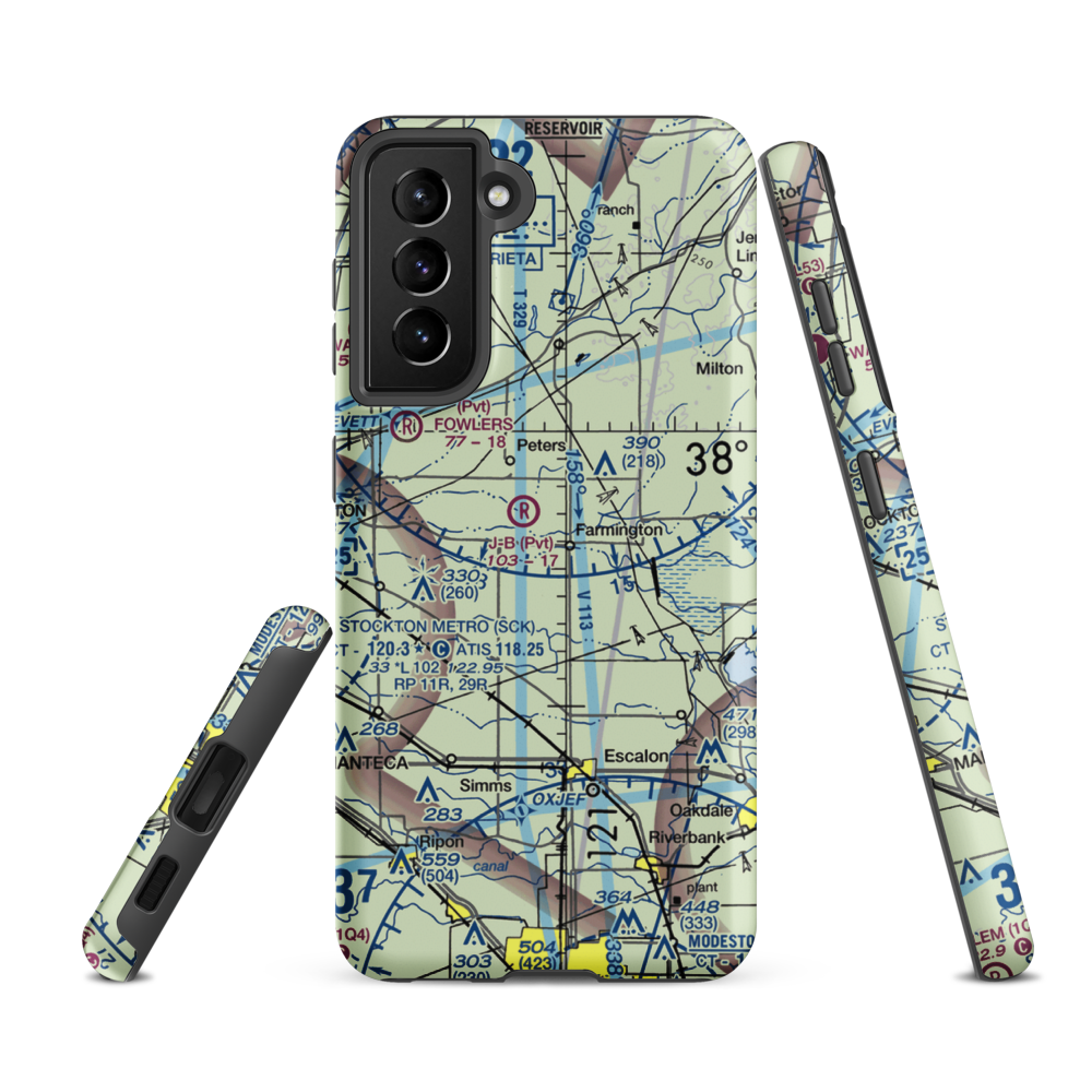 J-B Airport (CN29) VFR Sectional Samsung Phone Case Samsung Galaxy S21 FE model shown
