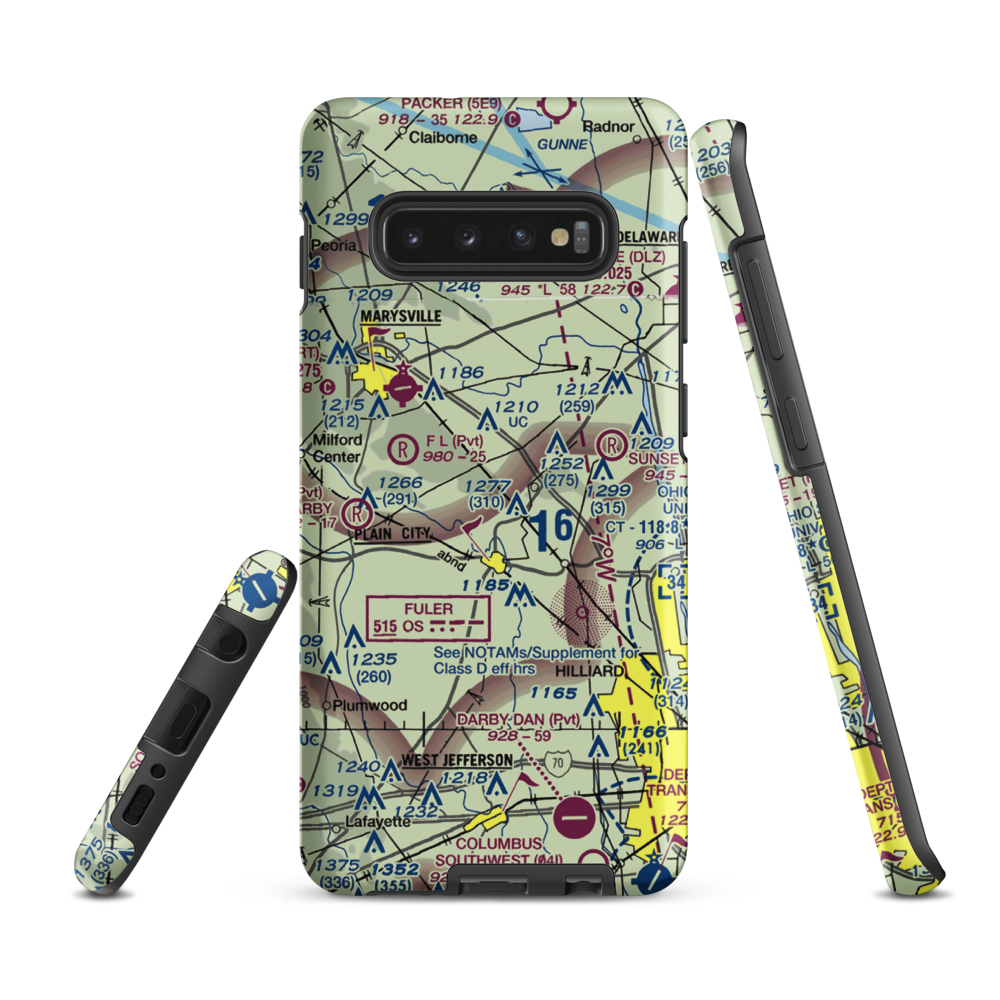 J-Em Farm Airport (82OI) VFR Sectional Samsung Phone Case Samsung Galaxy S10 Plus model shown