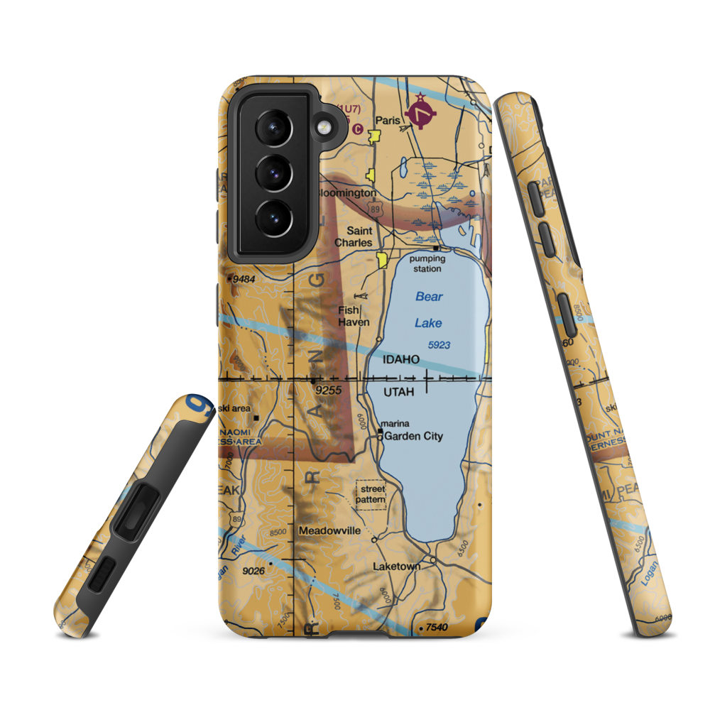 J-Lazy-M Ranch Airport (ID04) VFR Sectional Samsung Phone Case Samsung Galaxy S21 FE model shown