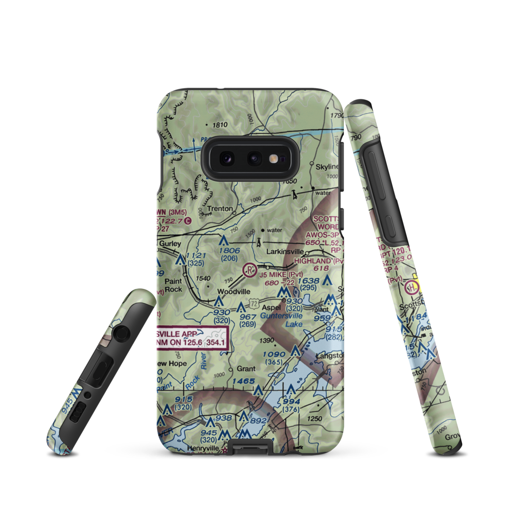 J5 Mike Airport (4AL5) VFR Sectional Samsung Phone Case Samsung Galaxy S10e model shown