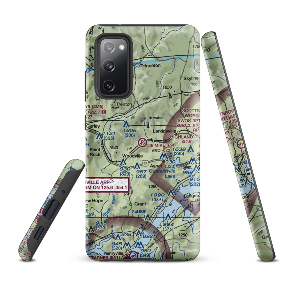 J5 Mike Airport (4AL5) VFR Sectional Samsung Phone Case Samsung Galaxy S20 FE model shown