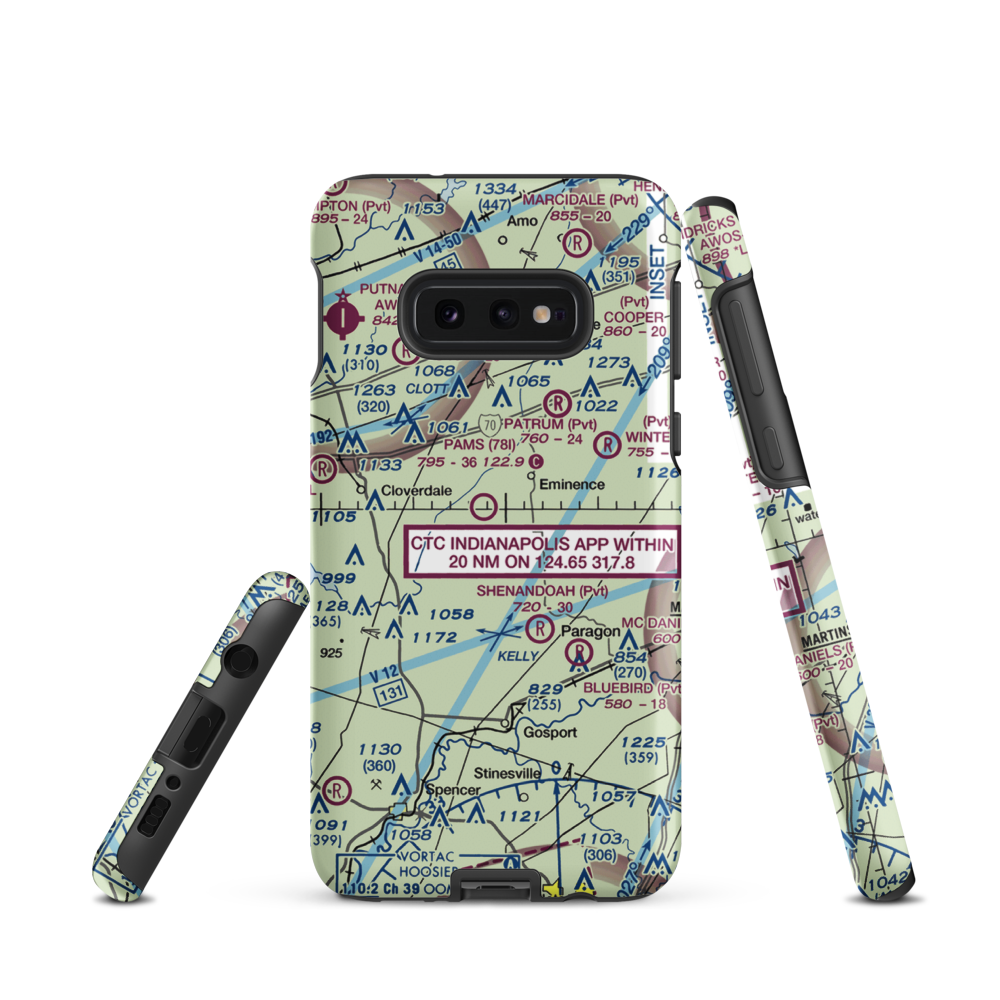 Jack Oak Airport (II50) VFR Sectional Samsung Phone Case Samsung Galaxy S10e model shown