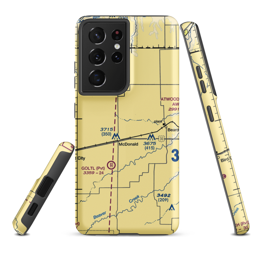 Jack Poore Airport (5KS8) VFR Sectional Samsung Phone Case Samsung Galaxy S21 Ultra model shown