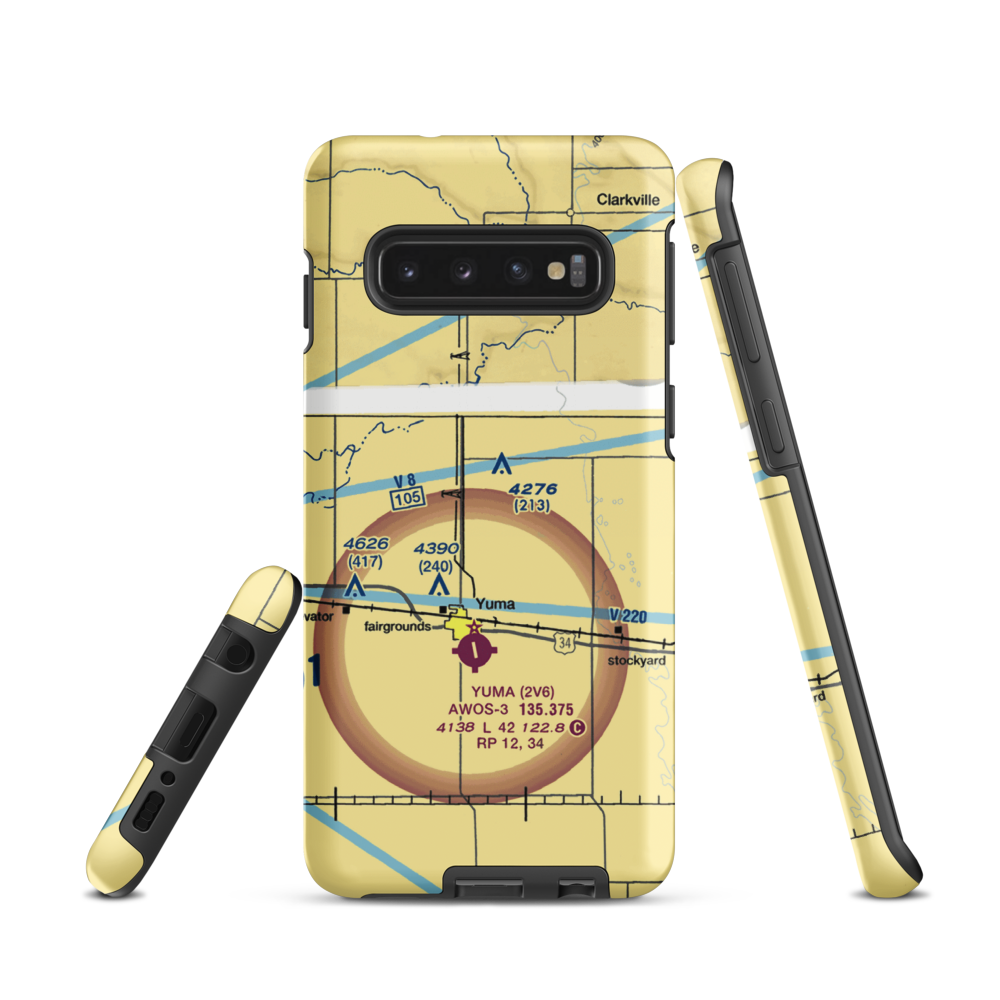 Jackson Airfield (CD05) VFR Sectional Samsung Phone Case Samsung Galaxy S10 model shown