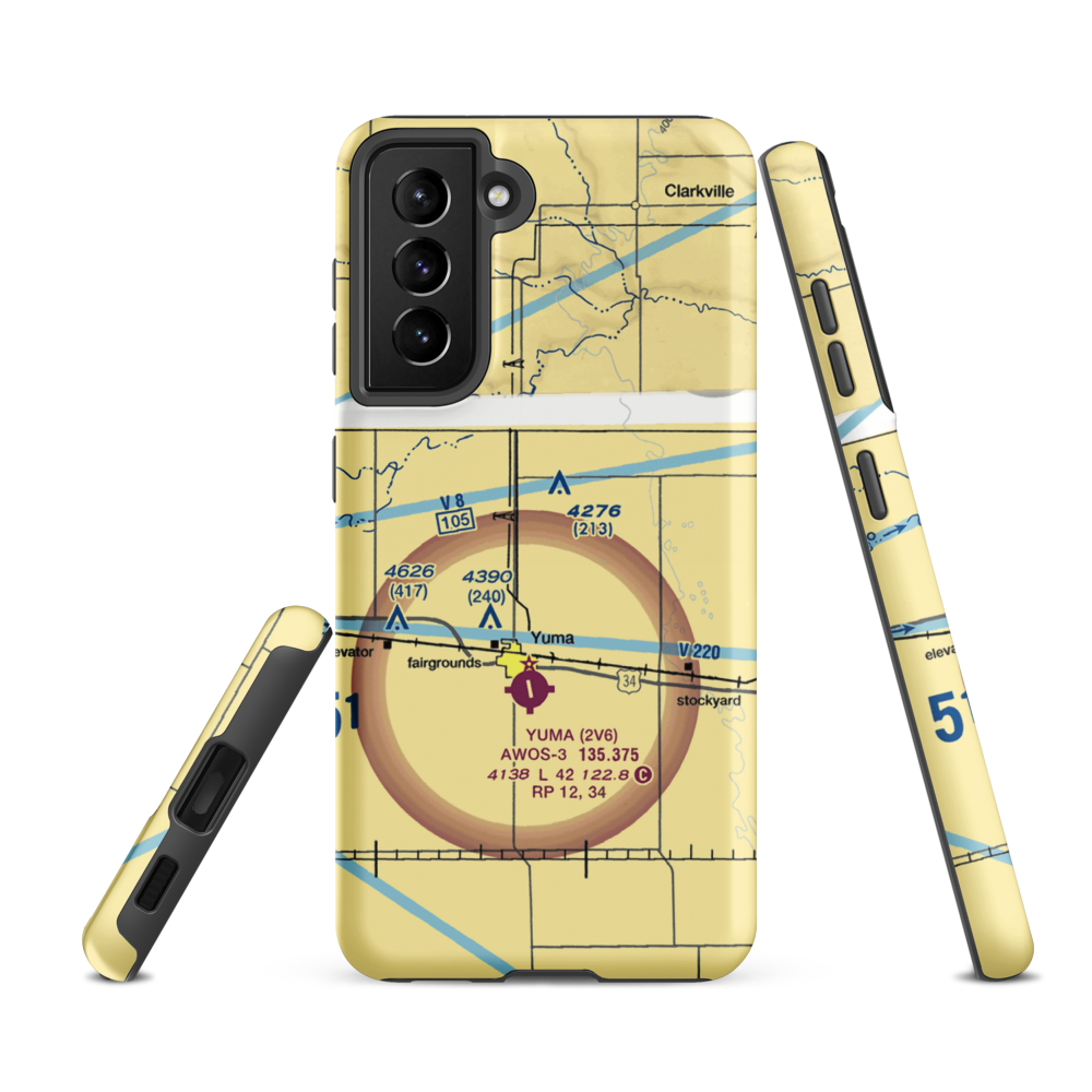 Jackson Airfield (CD05) VFR Sectional Samsung Phone Case Samsung Galaxy S21 FE model shown
