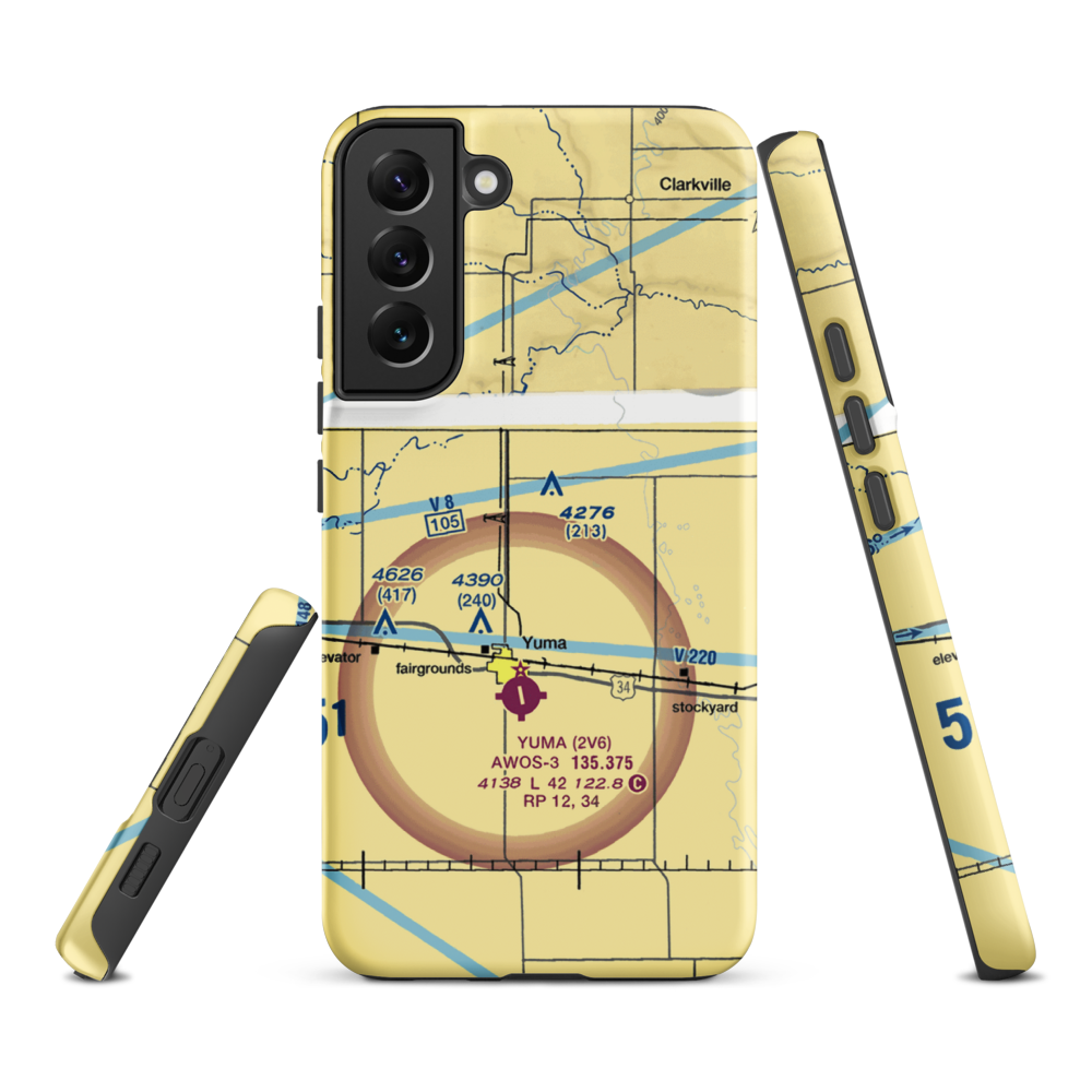Jackson Airfield (CD05) VFR Sectional Samsung Phone Case Samsung Galaxy S22 Plus model shown