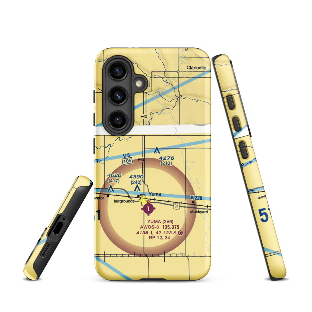 Jackson Airfield (CD05) VFR Sectional Samsung Phone Case Samsung Galaxy S24 model shown