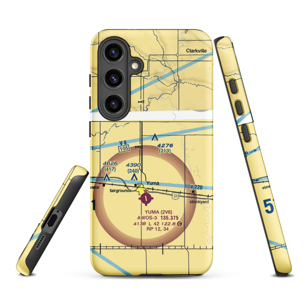 Jackson Airfield (CD05) VFR Sectional Samsung Phone Case Samsung Galaxy S24 Plus model shown