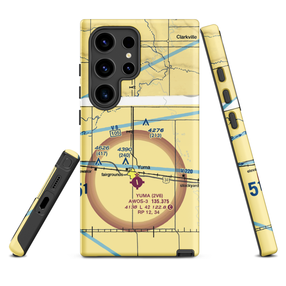 Jackson Airfield (CD05) VFR Sectional Samsung Phone Case Samsung Galaxy S24 Ultra model shown