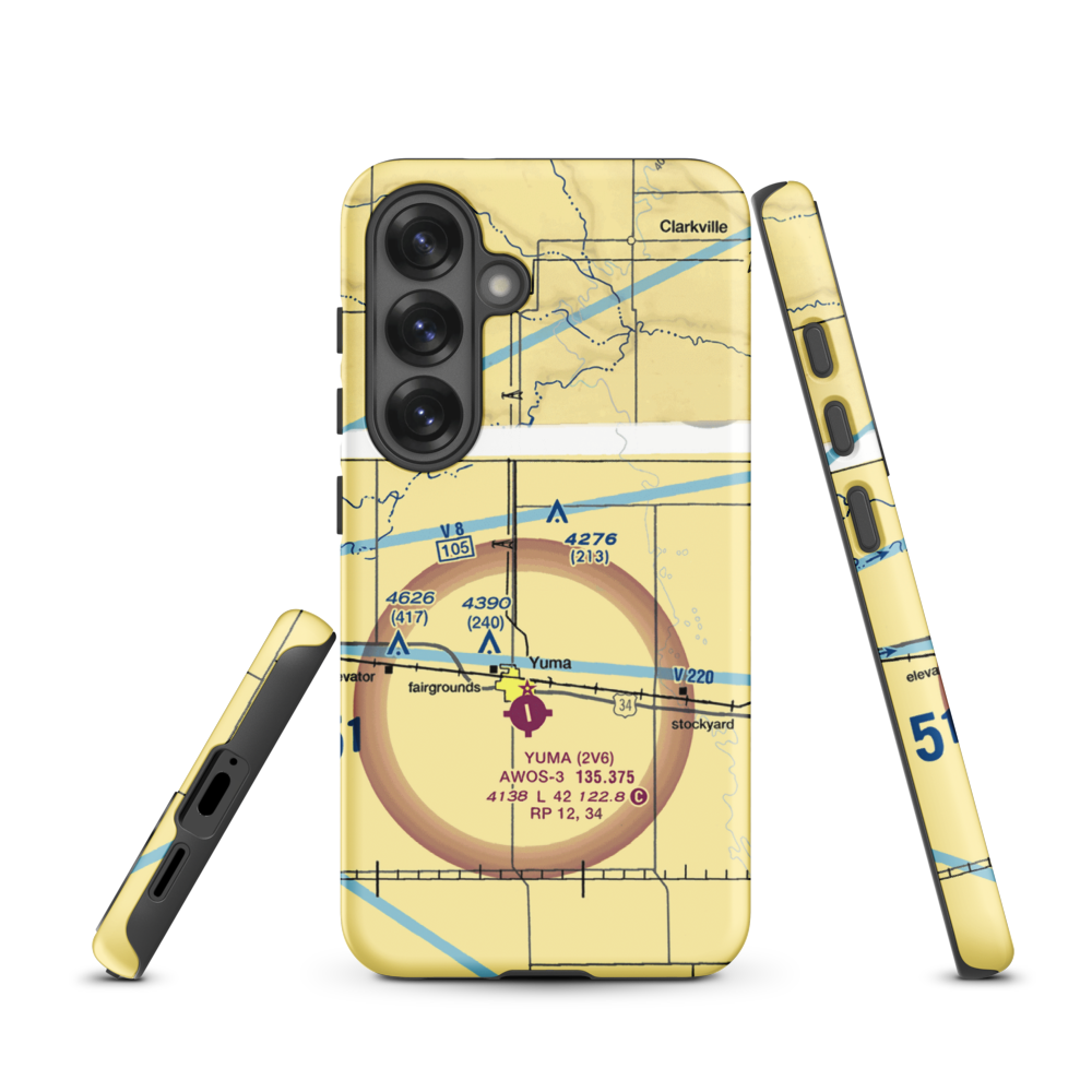 Jackson Airfield (CD05) VFR Sectional Samsung Phone Case Samsung Galaxy S25 model shown