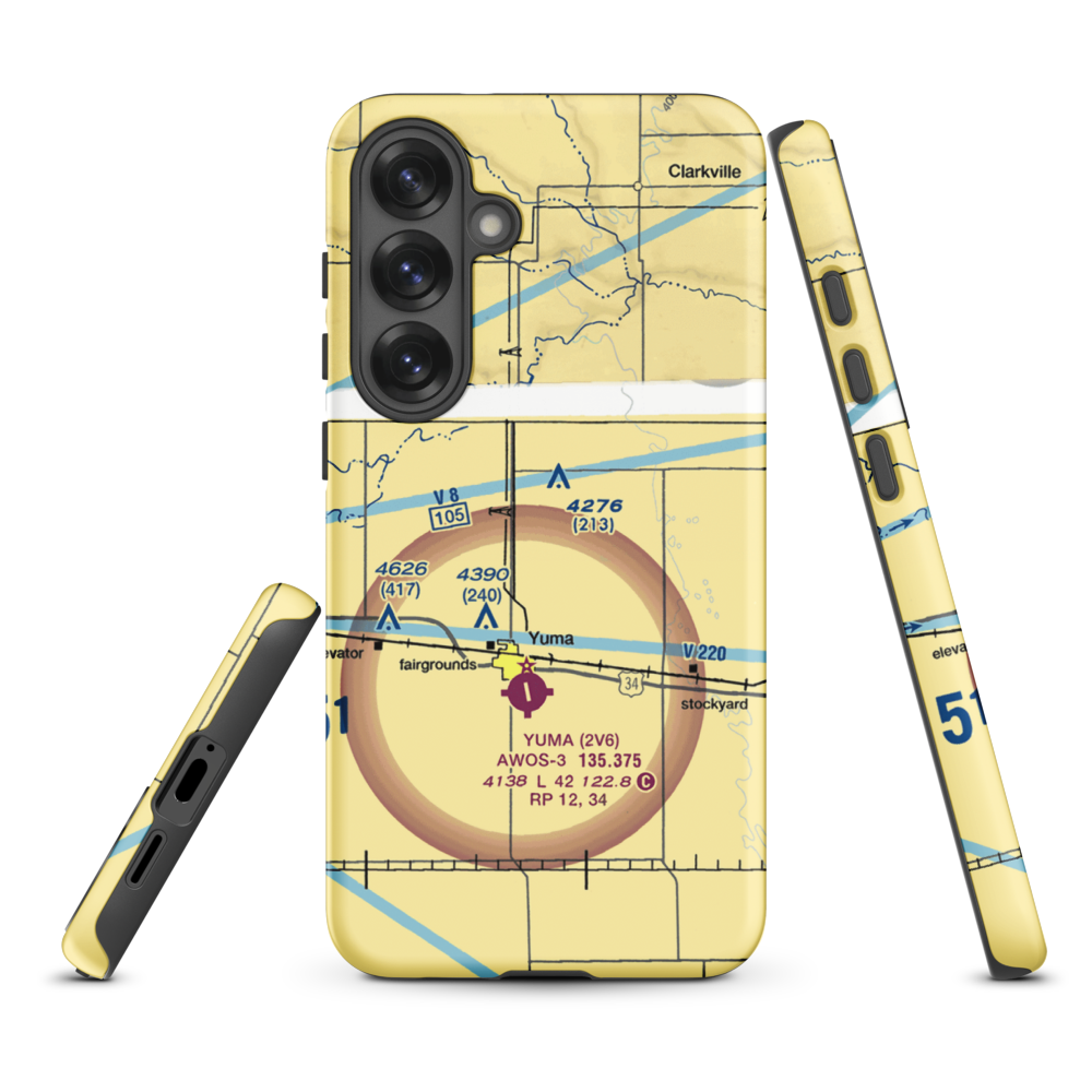 Jackson Airfield (CD05) VFR Sectional Samsung Phone Case Samsung Galaxy S25 Plus model shown