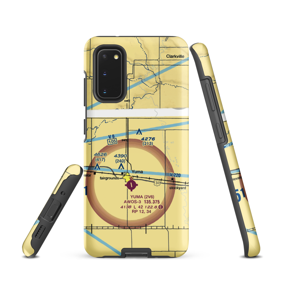 Jackson Airfield (CD05) VFR Sectional Samsung Phone Case Samsung Galaxy S20 model shown