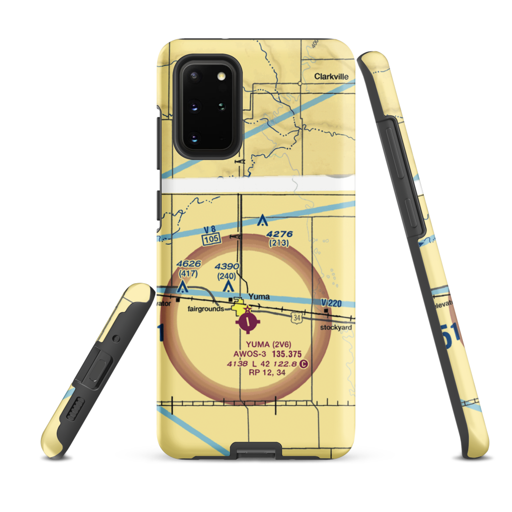 Jackson Airfield (CD05) VFR Sectional Samsung Phone Case Samsung Galaxy S20 Plus model shown
