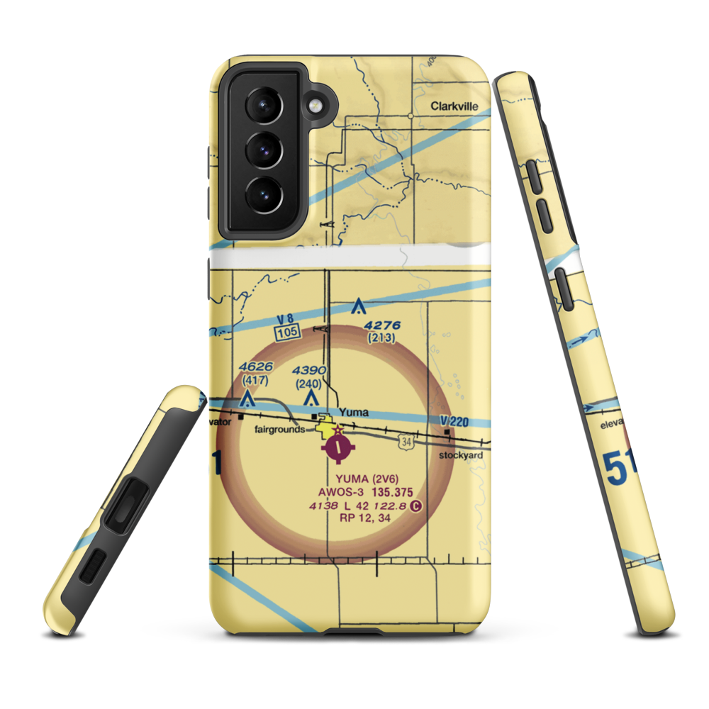 Jackson Airfield (CD05) VFR Sectional Samsung Phone Case Samsung Galaxy S21 FE model shown