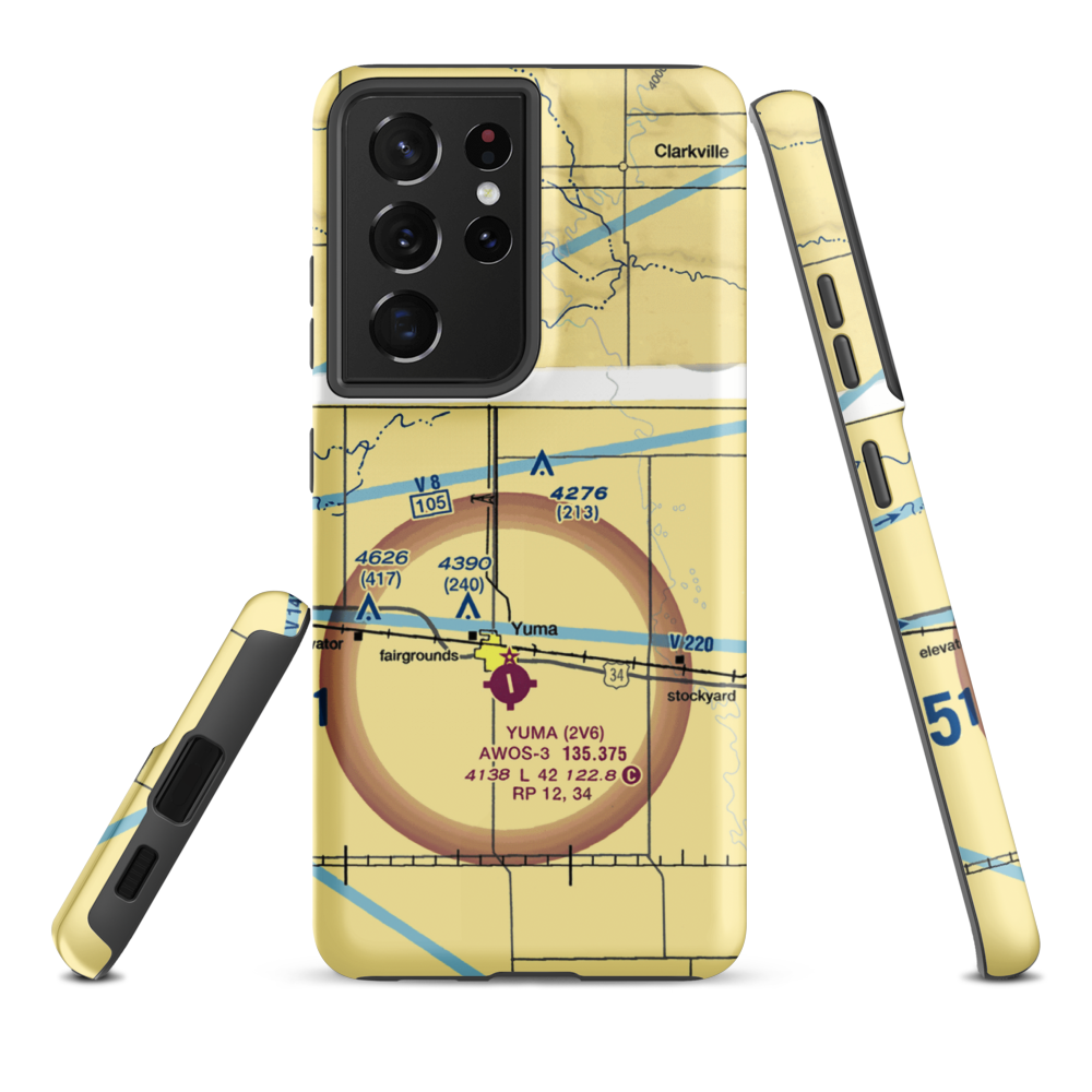 Jackson Airfield (CD05) VFR Sectional Samsung Phone Case Samsung Galaxy S21 Ultra model shown