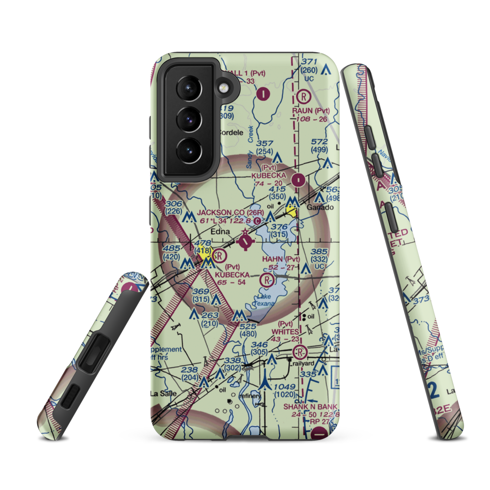 Jackson County Airport (26R) VFR Sectional Samsung Phone Case Samsung Galaxy S21 Ultra model shown