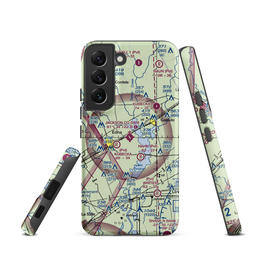 Jackson County Airport (26R) VFR Sectional Samsung Phone Case Samsung Galaxy S22 model shown