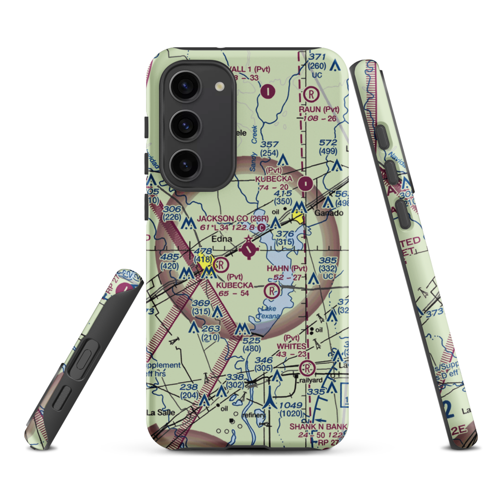 Jackson County Airport (26R) VFR Sectional Samsung Phone Case Samsung Galaxy S23 Plus model shown