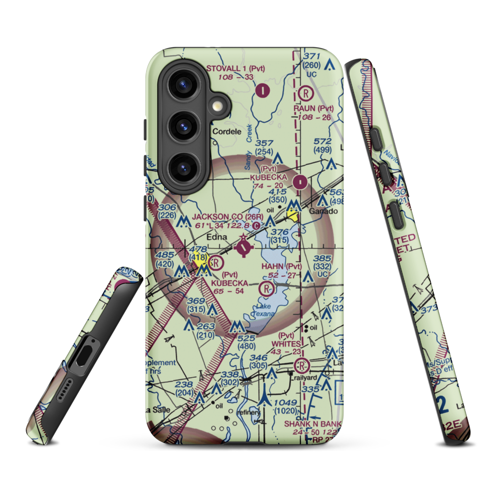 Jackson County Airport (26R) VFR Sectional Samsung Phone Case Samsung Galaxy S24 Plus model shown