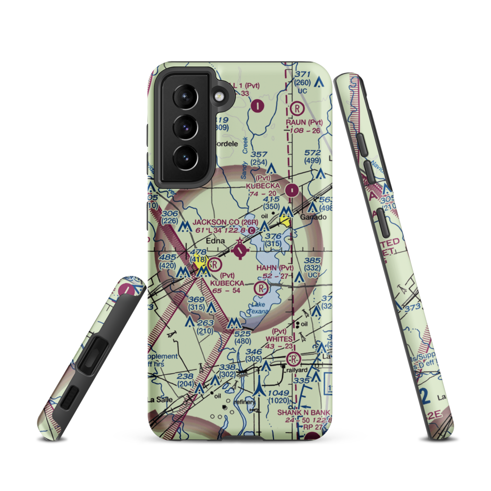 Jackson County Airport (26R) VFR Sectional Samsung Phone Case Samsung Galaxy S21 model shown