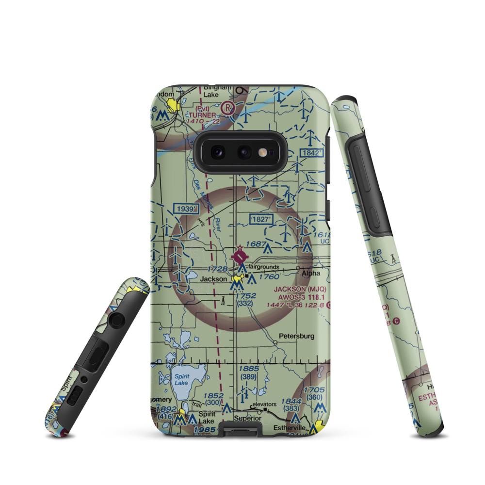 Jackson Municipal Airport (MJQ) VFR Sectional Samsung Phone Case Samsung Galaxy S10 Plus model shown