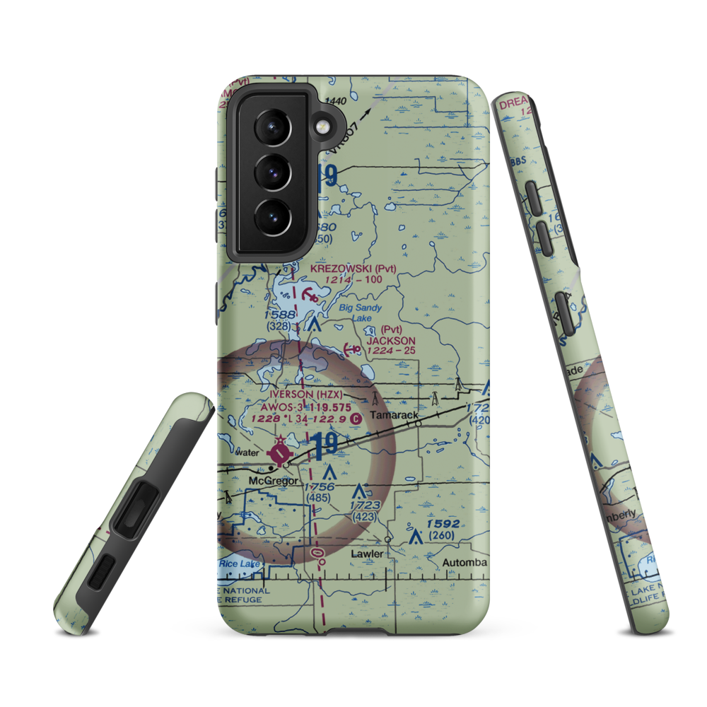 Jackson Seaplane Base (MN61) VFR Sectional Samsung Phone Case Samsung Galaxy S21 FE model shown
