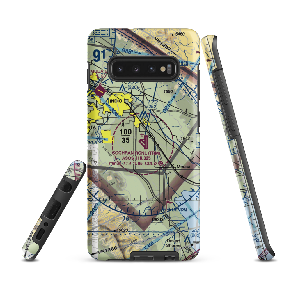 Jacqueline Cochran Regional Airport (TRM) VFR Sectional Samsung Phone Case Samsung Galaxy S10e model shown