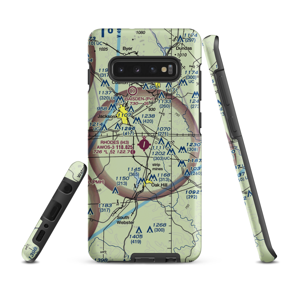 James A Rhodes Airport (I43) VFR Sectional Samsung Phone Case Samsung Galaxy S10 Plus model shown
