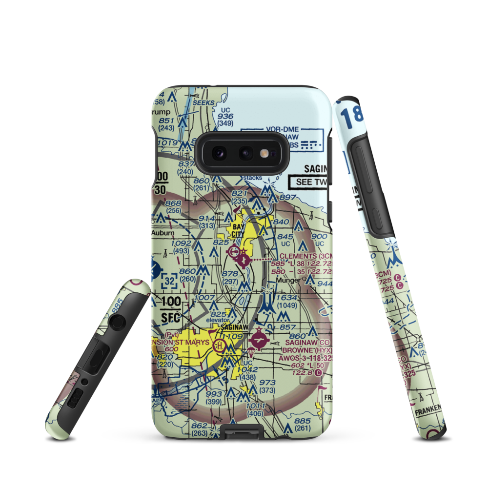 James Clements Municipal Airport (3CM) VFR Sectional Samsung Phone Case Samsung Galaxy S10e model shown
