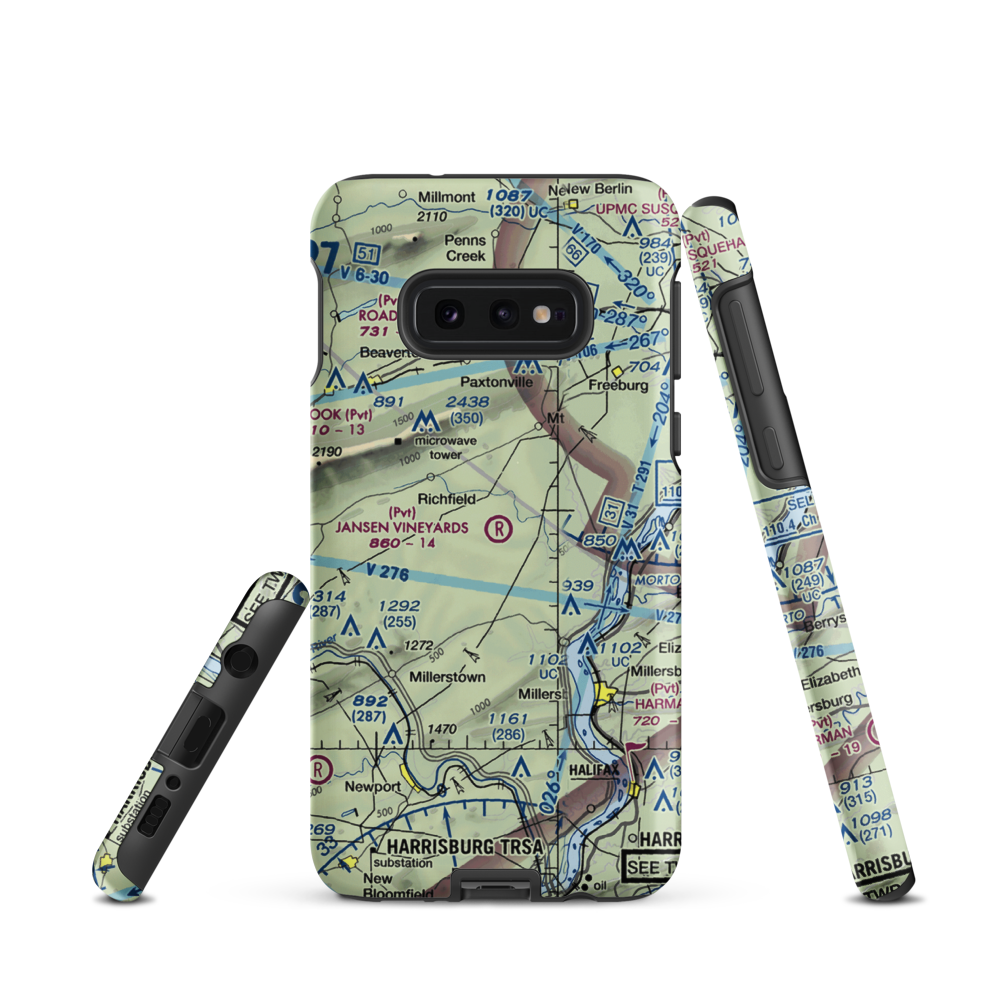 Jansen Vineyards Airport (PN71) VFR Sectional Samsung Phone Case Samsung Galaxy S10 Plus model shown