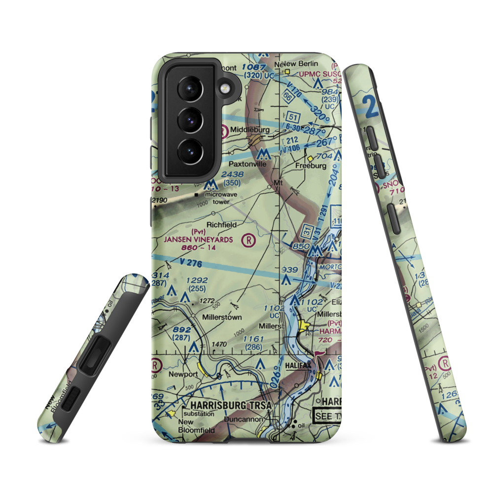 Jansen Vineyards Airport (PN71) VFR Sectional Samsung Phone Case Samsung Galaxy S21 FE model shown