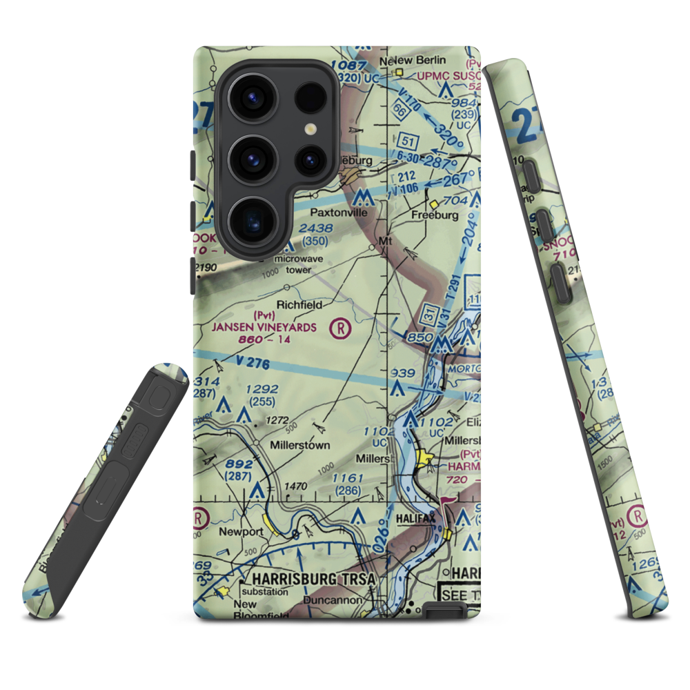 Jansen Vineyards Airport (PN71) VFR Sectional Samsung Phone Case Samsung Galaxy S23 Ultra model shown