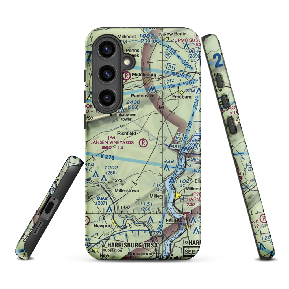Jansen Vineyards Airport (PN71) VFR Sectional Samsung Phone Case Samsung Galaxy S24 Plus model shown