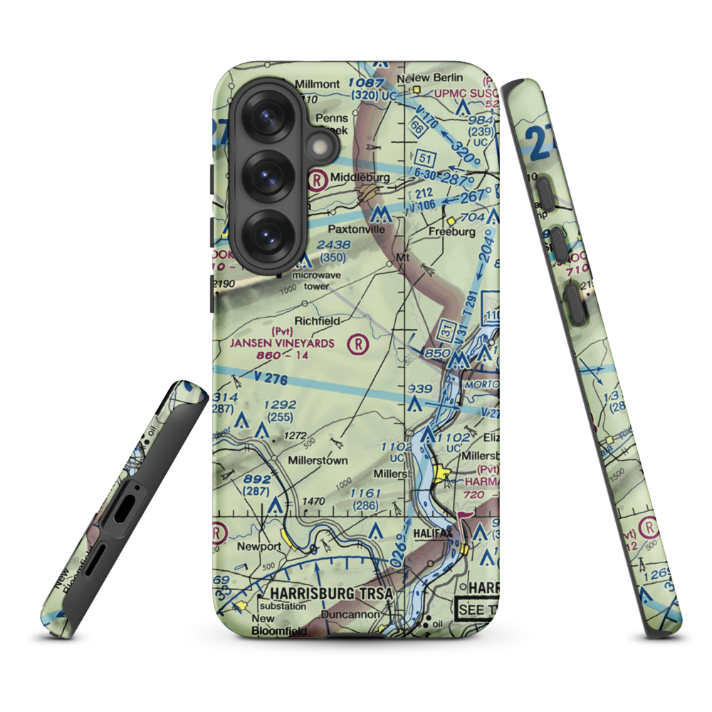 Jansen Vineyards Airport (PN71) VFR Sectional Samsung Phone Case Samsung Galaxy S25 Plus model shown