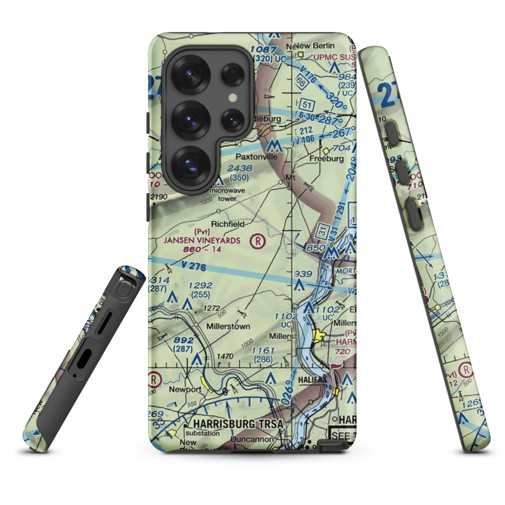 Jansen Vineyards Airport (PN71) VFR Sectional Samsung Phone Case Samsung Galaxy S25 Ultra model shown