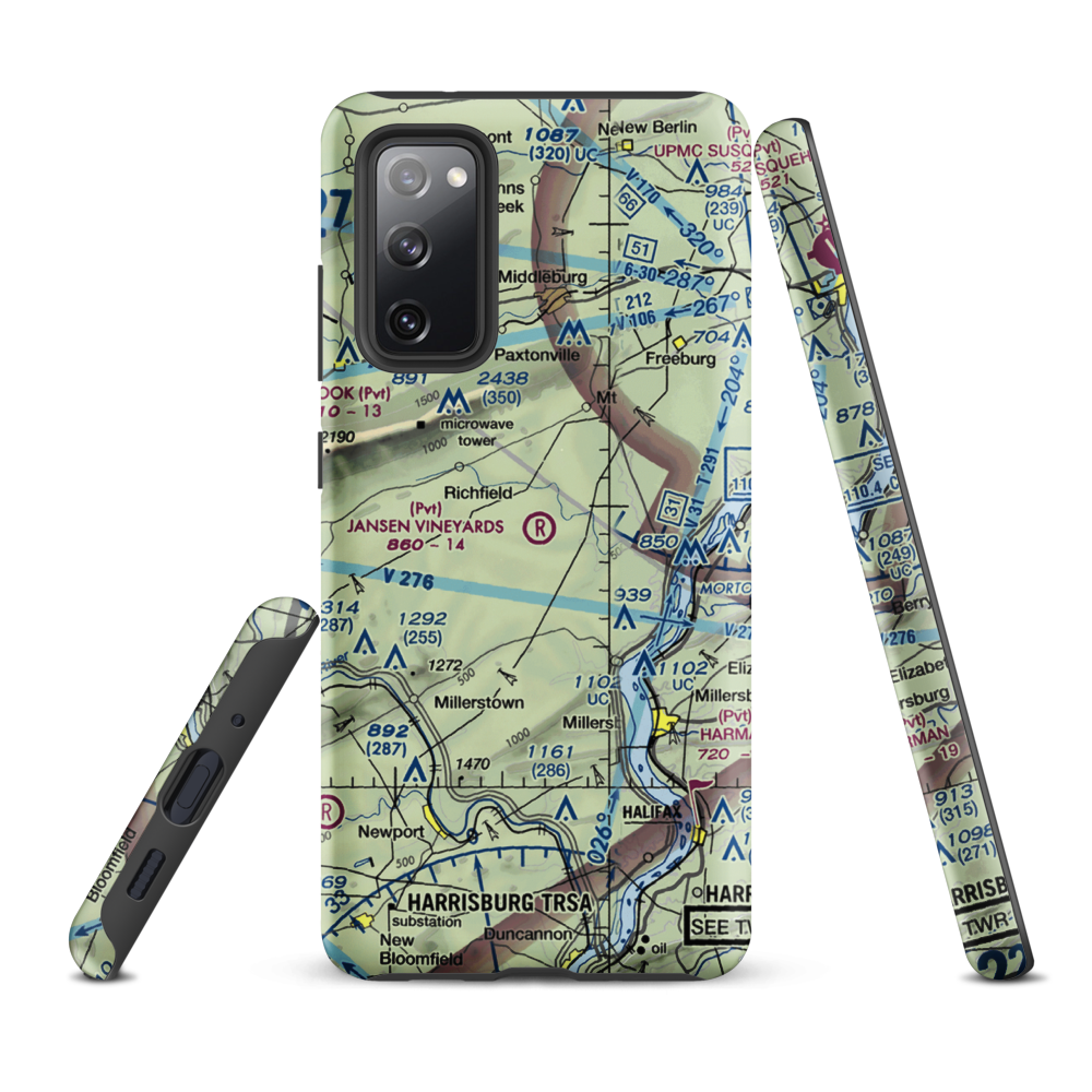 Jansen Vineyards Airport (PN71) VFR Sectional Samsung Phone Case Samsung Galaxy S20 FE model shown