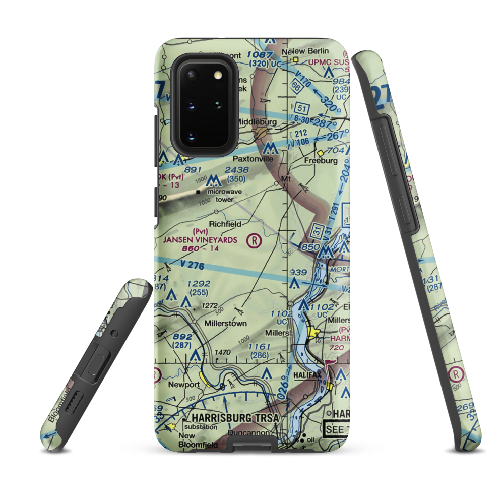 Jansen Vineyards Airport (PN71) VFR Sectional Samsung Phone Case Samsung Galaxy S20 Plus model shown