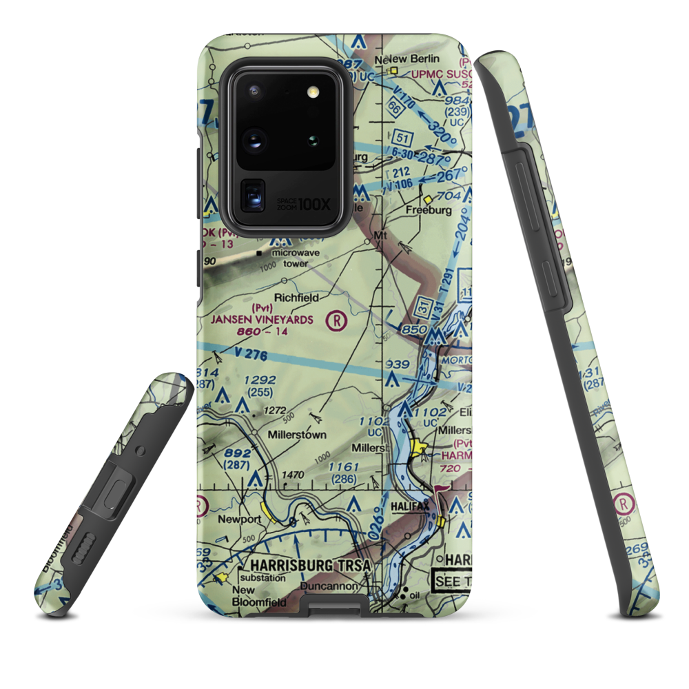 Jansen Vineyards Airport (PN71) VFR Sectional Samsung Phone Case Samsung Galaxy S20 Ultra model shown
