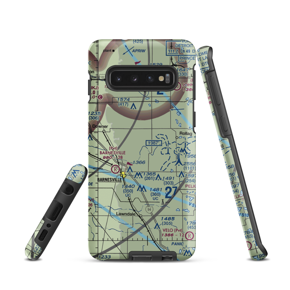 Janssen Airport (9MN5) VFR Sectional Samsung Phone Case Samsung Galaxy S10 model shown