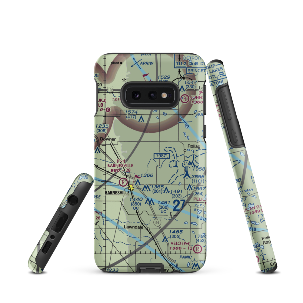 Janssen Airport (9MN5) VFR Sectional Samsung Phone Case Samsung Galaxy S10e model shown