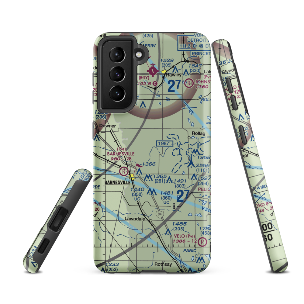 Janssen Airport (9MN5) VFR Sectional Samsung Phone Case Samsung Galaxy S21 FE model shown