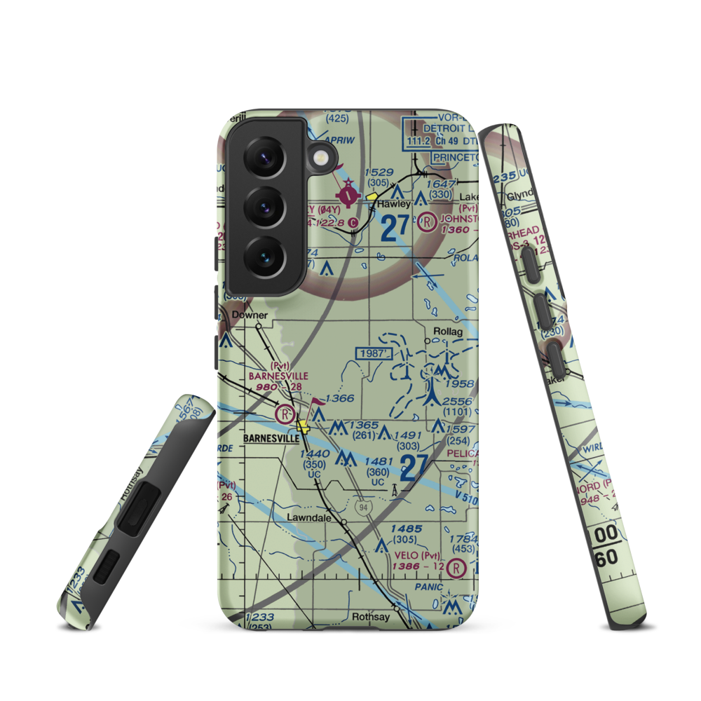 Janssen Airport (9MN5) VFR Sectional Samsung Phone Case Samsung Galaxy S22 model shown