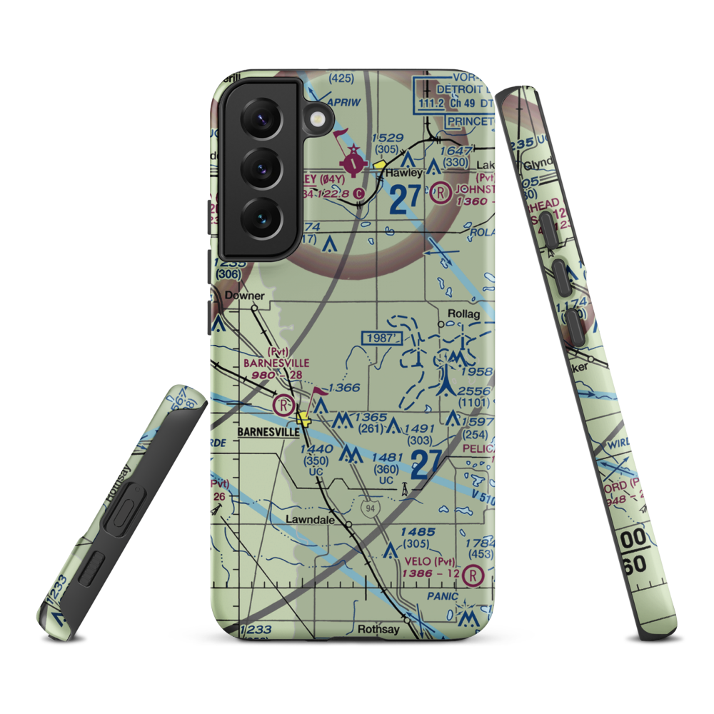 Janssen Airport (9MN5) VFR Sectional Samsung Phone Case Samsung Galaxy S22 Plus model shown