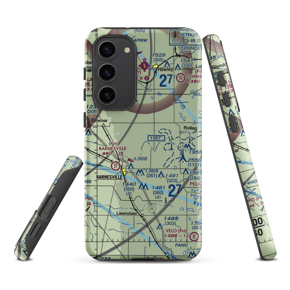 Janssen Airport (9MN5) VFR Sectional Samsung Phone Case Samsung Galaxy S23 Plus model shown