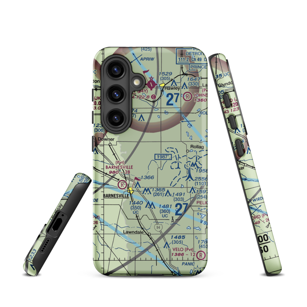 Janssen Airport (9MN5) VFR Sectional Samsung Phone Case Samsung Galaxy S24 model shown